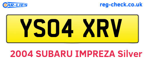 YS04XRV are the vehicle registration plates.