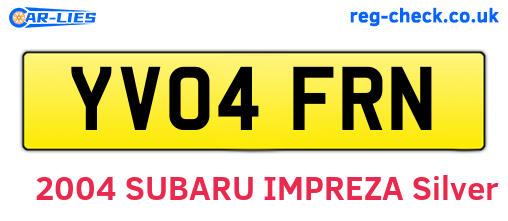 YV04FRN are the vehicle registration plates.
