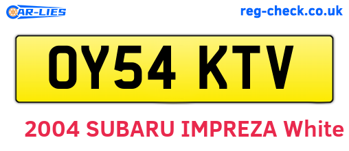 OY54KTV are the vehicle registration plates.
