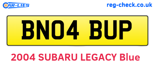 BN04BUP are the vehicle registration plates.