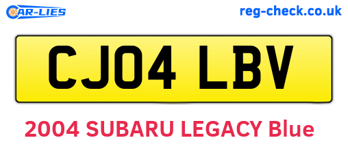 CJ04LBV are the vehicle registration plates.