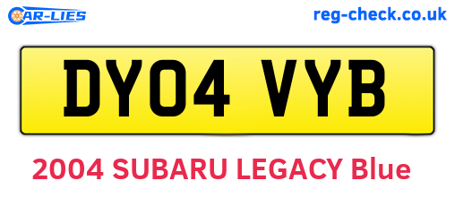 DY04VYB are the vehicle registration plates.