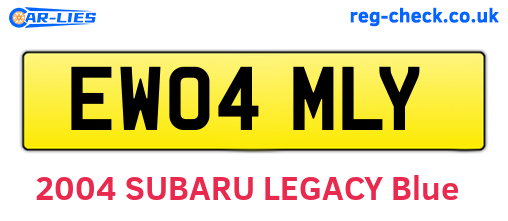 EW04MLY are the vehicle registration plates.