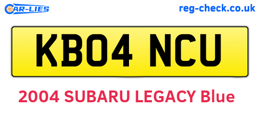 KB04NCU are the vehicle registration plates.