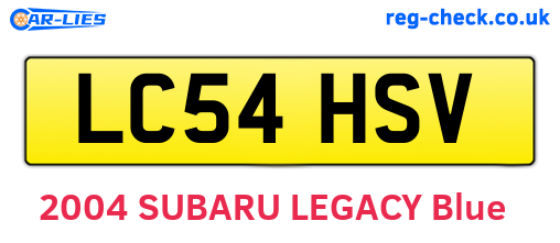 LC54HSV are the vehicle registration plates.