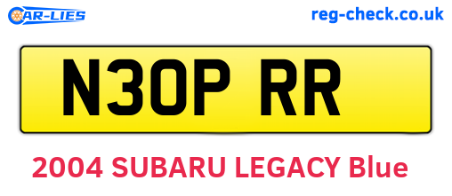 N30PRR are the vehicle registration plates.