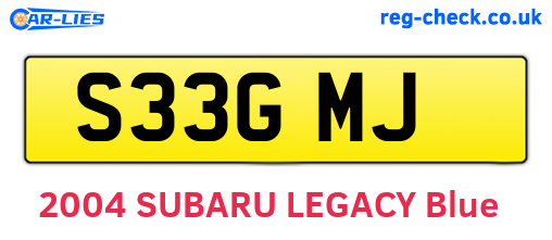 S33GMJ are the vehicle registration plates.