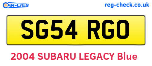 SG54RGO are the vehicle registration plates.