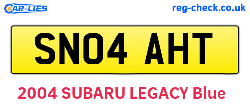 SN04AHT are the vehicle registration plates.