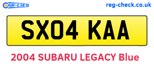SX04KAA are the vehicle registration plates.