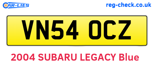 VN54OCZ are the vehicle registration plates.