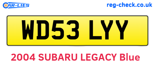 WD53LYY are the vehicle registration plates.