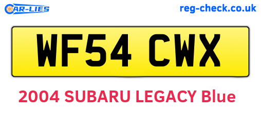 WF54CWX are the vehicle registration plates.