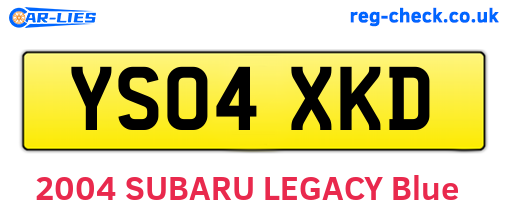 YS04XKD are the vehicle registration plates.