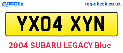 YX04XYN are the vehicle registration plates.