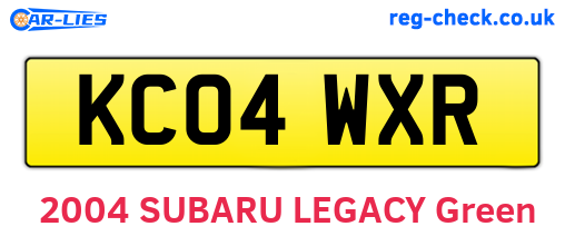 KC04WXR are the vehicle registration plates.