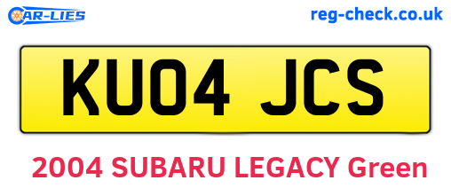 KU04JCS are the vehicle registration plates.