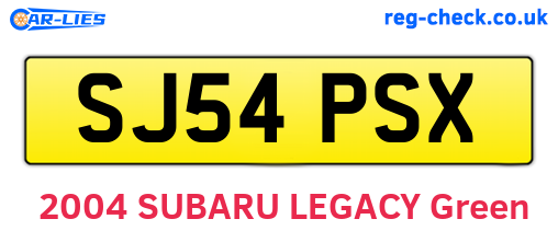 SJ54PSX are the vehicle registration plates.