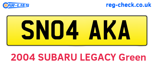 SN04AKA are the vehicle registration plates.