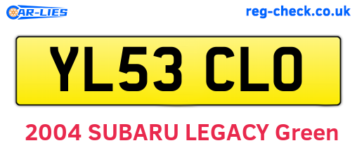 YL53CLO are the vehicle registration plates.