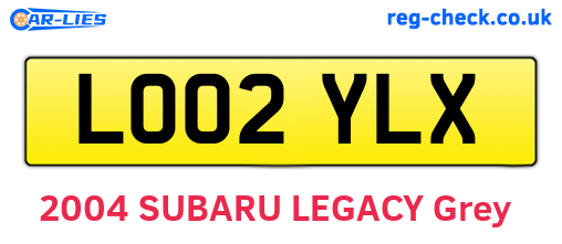 LO02YLX are the vehicle registration plates.