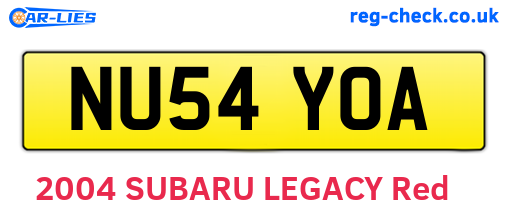 NU54YOA are the vehicle registration plates.