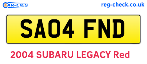 SA04FND are the vehicle registration plates.
