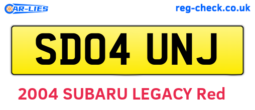SD04UNJ are the vehicle registration plates.