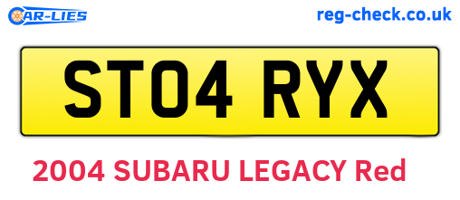ST04RYX are the vehicle registration plates.