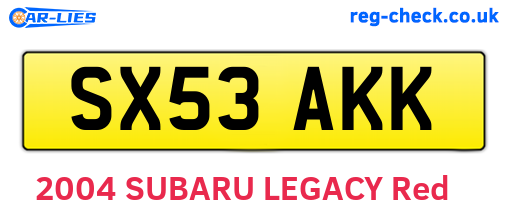 SX53AKK are the vehicle registration plates.