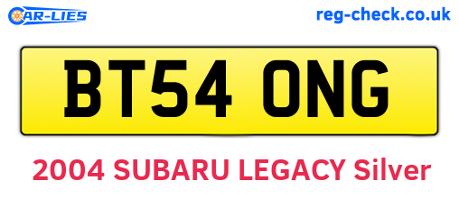 BT54ONG are the vehicle registration plates.