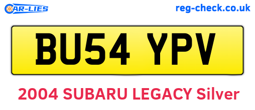 BU54YPV are the vehicle registration plates.