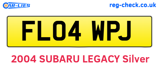 FL04WPJ are the vehicle registration plates.