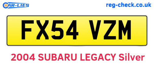 FX54VZM are the vehicle registration plates.