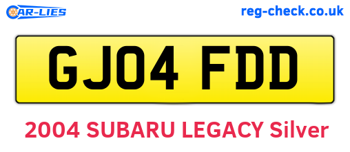 GJ04FDD are the vehicle registration plates.