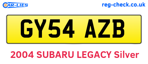 GY54AZB are the vehicle registration plates.