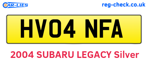HV04NFA are the vehicle registration plates.