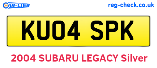 KU04SPK are the vehicle registration plates.