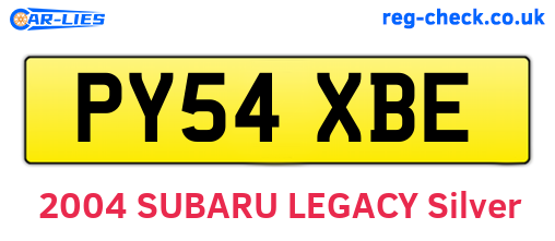 PY54XBE are the vehicle registration plates.