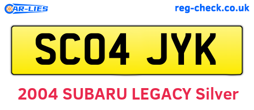 SC04JYK are the vehicle registration plates.
