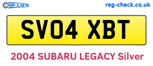 SV04XBT are the vehicle registration plates.
