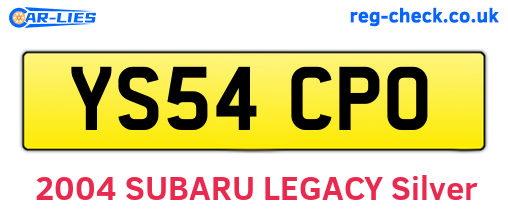 YS54CPO are the vehicle registration plates.