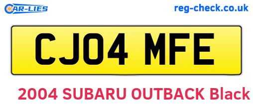 CJ04MFE are the vehicle registration plates.