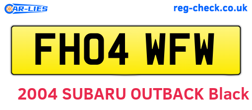 FH04WFW are the vehicle registration plates.