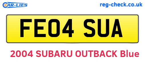 FE04SUA are the vehicle registration plates.