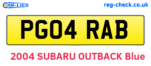 PG04RAB are the vehicle registration plates.