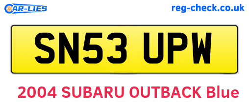 SN53UPW are the vehicle registration plates.