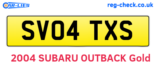 SV04TXS are the vehicle registration plates.