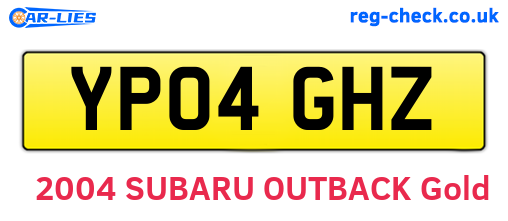 YP04GHZ are the vehicle registration plates.