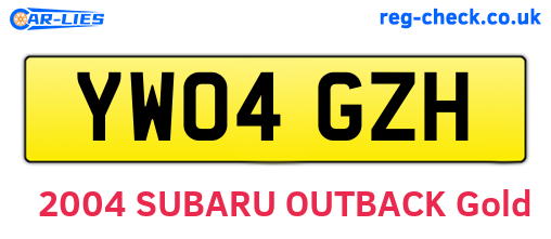 YW04GZH are the vehicle registration plates.
